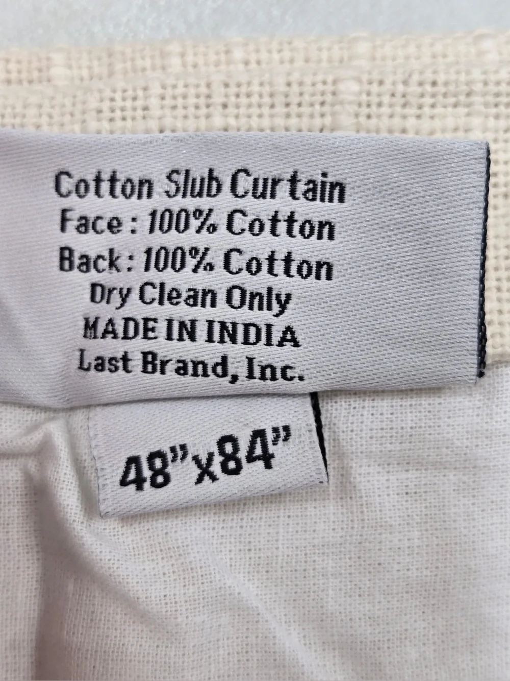 NWT QUINCE Set Of 2 48x84 Cotton Slub Curtains Natural 0779
